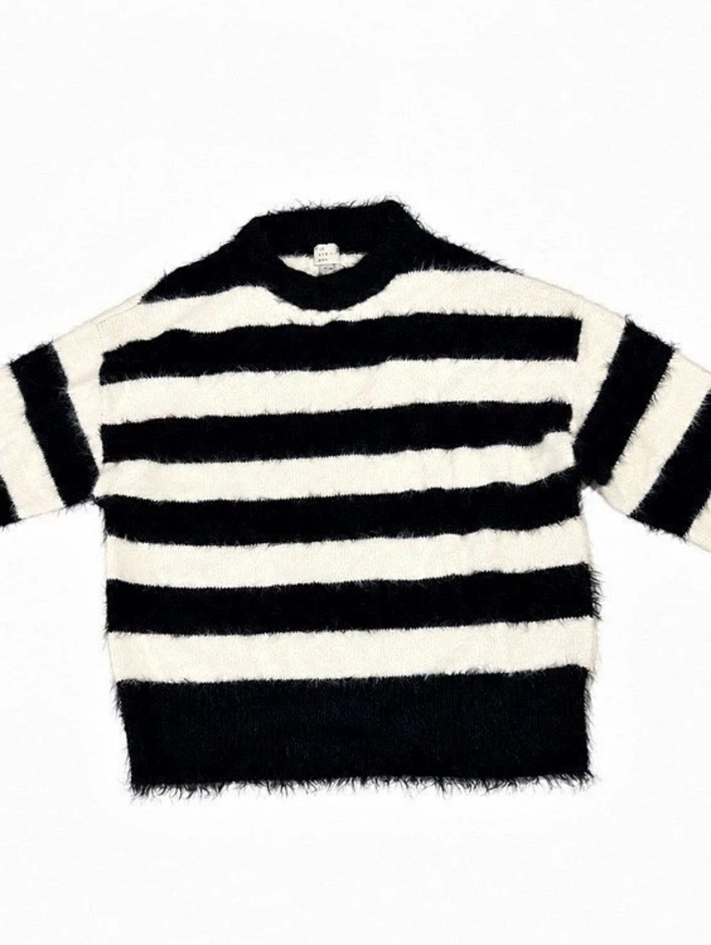 A New Day Striped Sweater in Black & Cream Size Medium